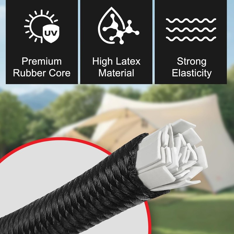 Adjustable Bungee Cords with Carabiner Hooks - Heavy Duty Elastic