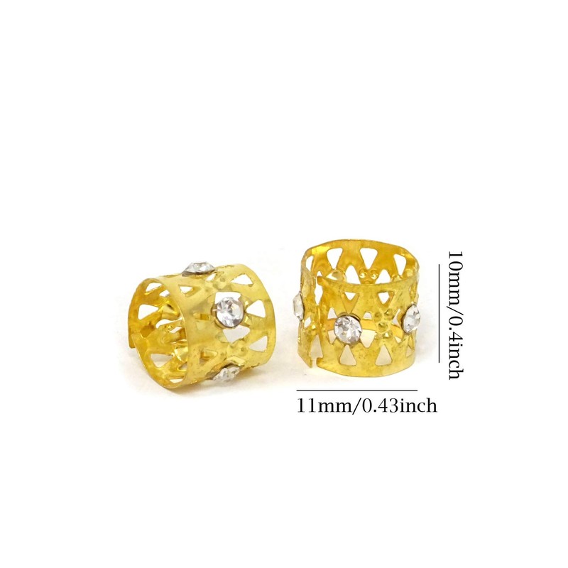 Honbay 20PCS Gold Rhinestone Hair Rings Dreadlocks Beads Braid Hair
