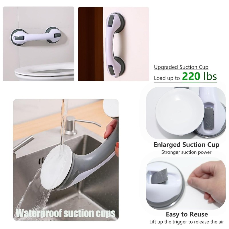 Grab Bars for Seniors, Pack of 2, Shower Handle, No