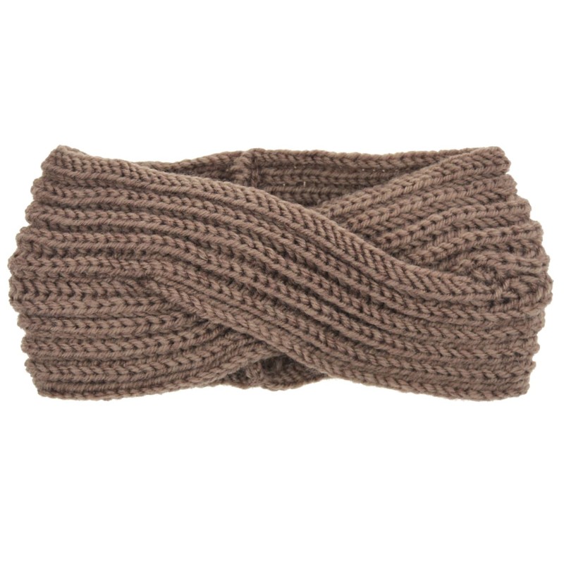 DRESHOW 4 Pack Crochet Knit Turban Headband Warm Bulky Crocheted