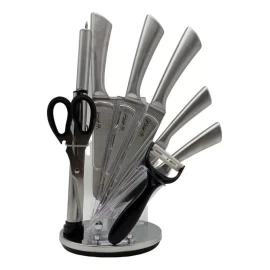 Eco R Set Cuchillos Acero Inoxidable C/base Juego 8 Pzas Cocina