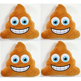BUSDUGA - Emoticon Cushion, 16 cm, Emotions to Cuddle (Poo Pile Set of 4)