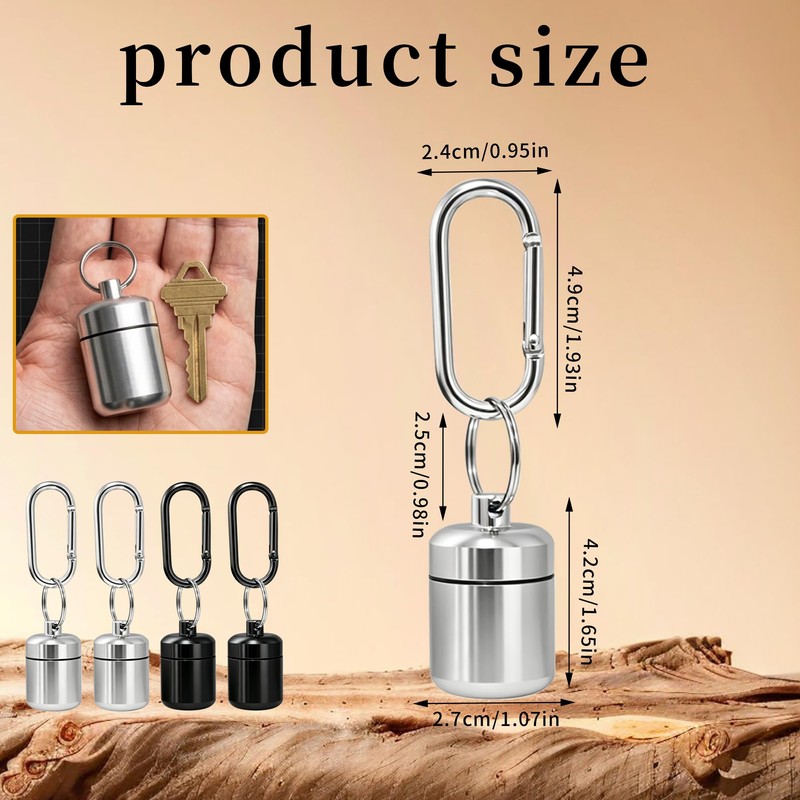 Ymcafmo 4 Pack Waterproof Metal Earplug Case with Keychain, Hard