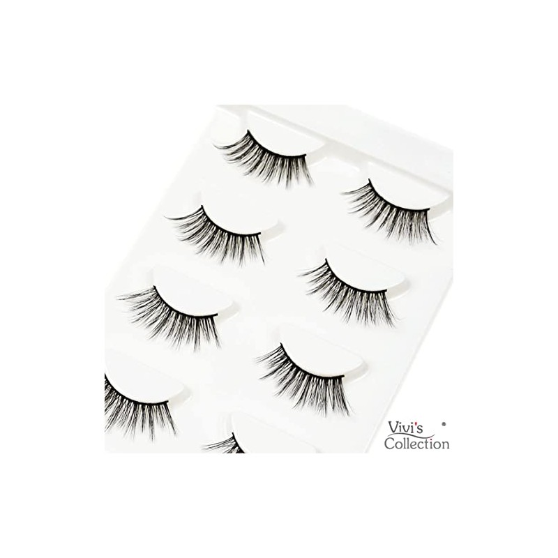 Vivis Half False Lashes 3D Faux Mink Corner Eyelashes Natural
