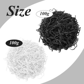 200G Paper Strips, Gift Wrapping Materials, Gift Box Fillers, Gift Liner Protection (White, Black)