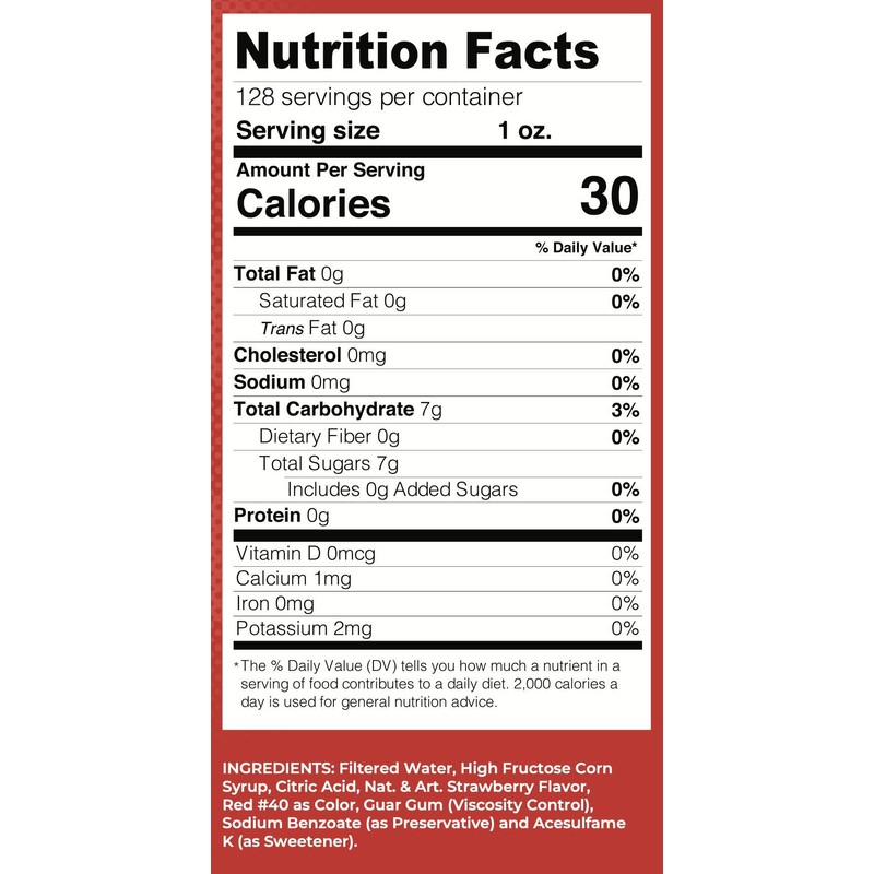 Lucy's Family Owned - Shaved Ice Snow Cone Syrup, Strawberry