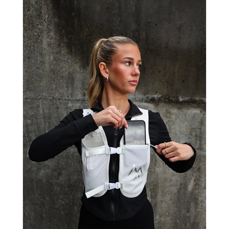 White ArcticFit LED Running Vest - Adjustable Unisex Reflective Vest