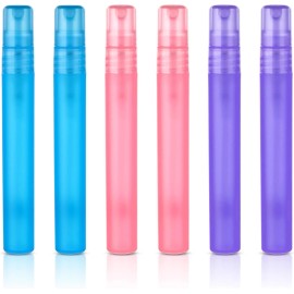 Amaxiu 6-Pack Mini Portable Refillable Spray Bottles, 10ml Frosted Plastic Atomizers fo
