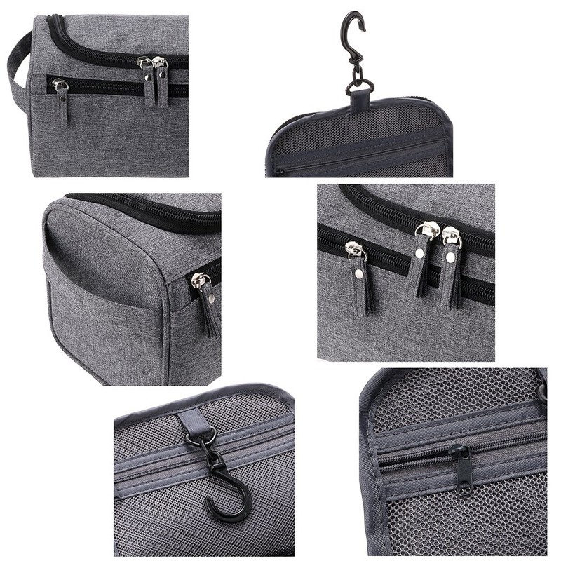 IGNPION Men's Hanging Travel Toiletry Wash Bag (Grey)