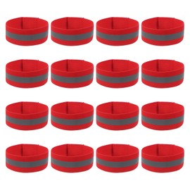 PATIKIL Reflective Bands for Wrist/Arm/Ankle/Leg, 16pcs High Visibility Reflector Bands, Safety Reflector Tape Straps for Night Running Cycling Walking Red