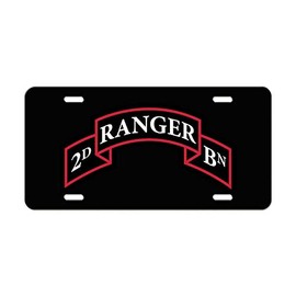 US Army - 2nd Ranger Battalion Tab - Black Aluminum License Plate
