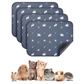 4 Pack 24 x 18 Inch Guinea Pig Cage Absorbent Liner Reusable Waterproof Super Absorbent Guinea Pig Urine Pad Non-Slip Mat for Small Animals Rabbit Hamster Rat. Washable Guinea Pig Bedding