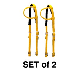 Majestic Ally Horse Headcollar Nylon Padded Extendable Single Ear 2 Pack Multiple Colors (Yellow, Full)
