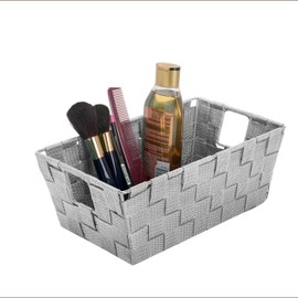 Simplify Bins/Totes - Small Storage Baskets - Woven Strap/Storage Organizer - Heather Grey - 6.5"x11.4"x4.50"