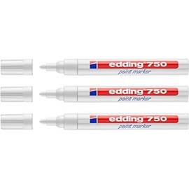 EDDING 750 Paint Markers Pack of 3 | 10 Colours & Assorted Colours to Choose From (White)