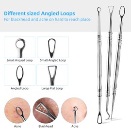 Pimple Popper Tool Kit - 6 Pcs Professional Blackhead Remover Comedone Extractor Tool Kit for Blemish, Whitehead Popping, Zit Removing for Nose Face Tools