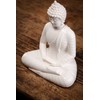 Qinlang 6 inch Small White Buddha Statue for Home Decor,