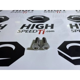Highspeedti Titanium Sprint Car Left Front Caliper Bolt Kit 3/8-24x1.00” 2pc Lightweight Ti
