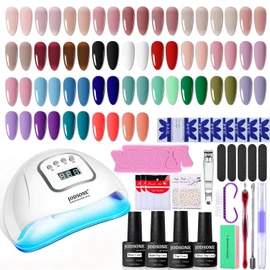 36Pcs Gel Nail Polish Kit with U V Light Crystal Transparent Classic Color 4 Functional Gel for All Seasons