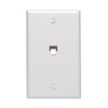 GE White Single-Line Phone Jack Wall Plate