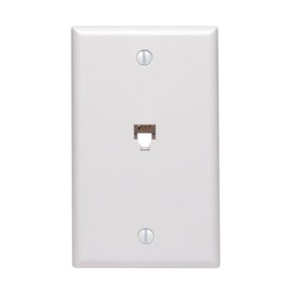 GE White Single-Line Phone Jack Wall Plate