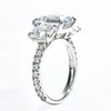 Bo.Dream Promise Rings for Her, 5ct Emerald Cut 3-Stone Cubic