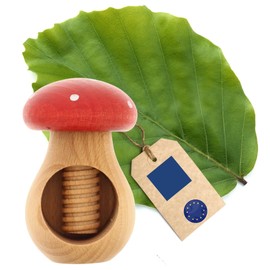 HOFMEISTER® Mushroom Nutcracker Made of Beech Wood, Handmade in Europe, Cracks Each Nut with Little Strength, Ideal for Children, Nut Shells Stay in the Cracker