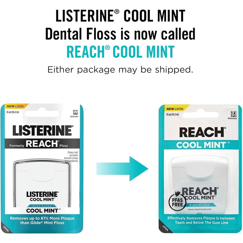 Reach Dental Floss, Cool Mint 55 yds (Pack of 8)