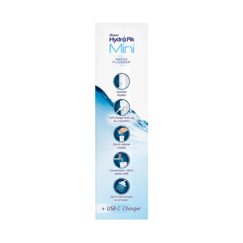 Piksters HydroPik Mini Water Flosser for Travel – Portable Cordless