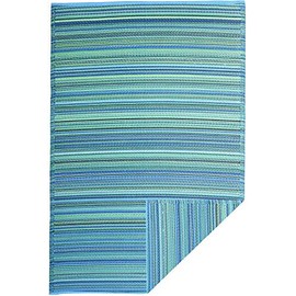 Fab Habitat Reversible Rugs | Indoor or Outdoor Use | Stain Resistant, Easy to Clean Weather Resistant Floor Mats | Cancun - Turquoise & Moss Green, 3' x 5'