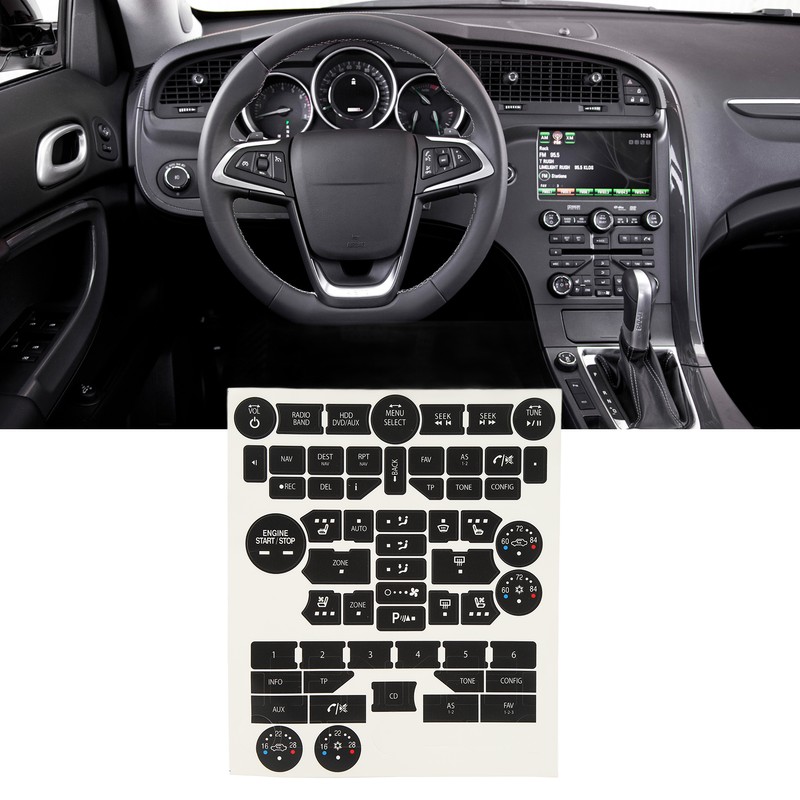 Car Interior Button Repair Decal Set Door Lock Button Decals