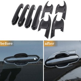 LEXLEY 8Pcs Carbon Fiber Style Door Handle Cover Trim Door Bowl Cover Exterior Accessories Compatible with Toyota 2020 2021 2022 2023 2024 2025 Highlander XLE LE L XSE Limited Platinum