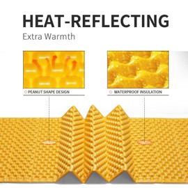1PCS Yellow Foam Camping Pads for Hiking, Ultralight Closed Cell Mattress, Waterproof Soft Mat for Adults, Wide Picnic Yoga Mats, Folding Sleeping Pad for Outdoor Backpacking