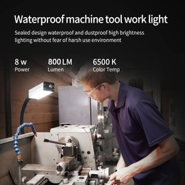 XINYIQI Flexible Work Light, Machine Light, Gooseneck Led Light IP66 Waterproof 800 Lumen 120 Volt 44Leds Screw Mounted Floodlights for Machine Tools Lathes and Workbenches