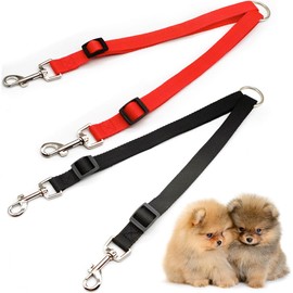 2 Pcs Double Pet Trainer Lead Double Dog Distributor Lead Nylon Dog Leash Coupler for Walking 2 Small and Medium Dogs