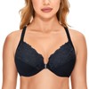 DELIMIRA Women's Front Fastening Bra with Underwire, Full Coverage, Large