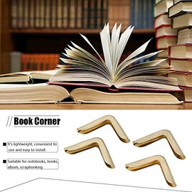 Hilitand 50 protectores de esquina para álbumes de recortes, libros, menús, cuadernos, carpetas de archivos, protectores de esquina (C103) en Oro, Bronce