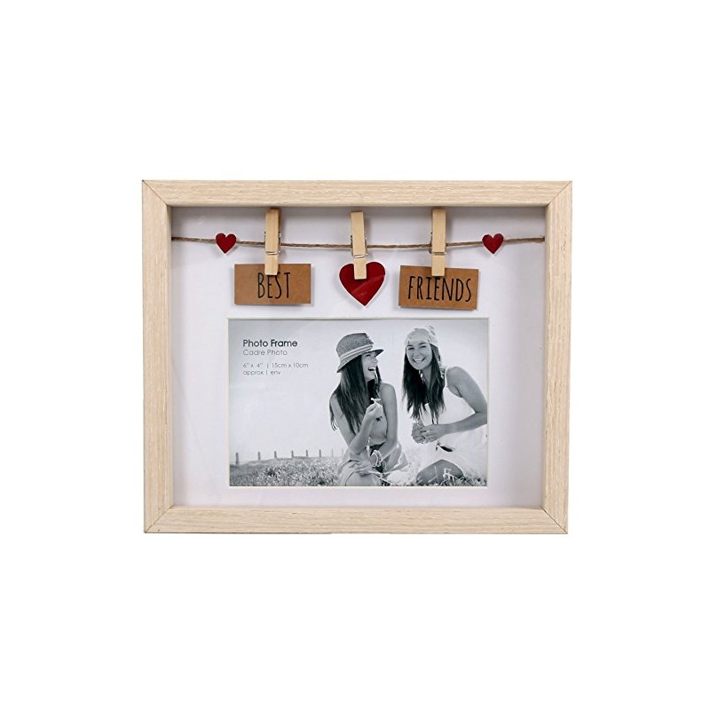 Clothes Line Wooden Box Frame With Pegs For 6 X