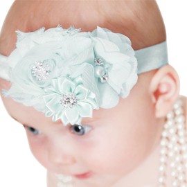LDDCX Silver baby hair bow Baby Girl Headbands Rhinestone Flower Princess hair accessory. (LK28-Gray)