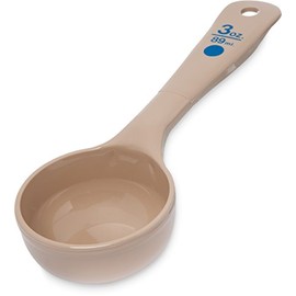 Carlisle 432606 Solid Short Handle Portion Control Spoon, 3 oz, Beige