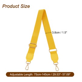 sourcing map Wide Shoulder Strap, 3.8cm Adjustable Purse Strap Replacement Crossbody Strap for Shoulder Bag Handbag, Ginger Yellow, Light Gold Square Mouth Buckle