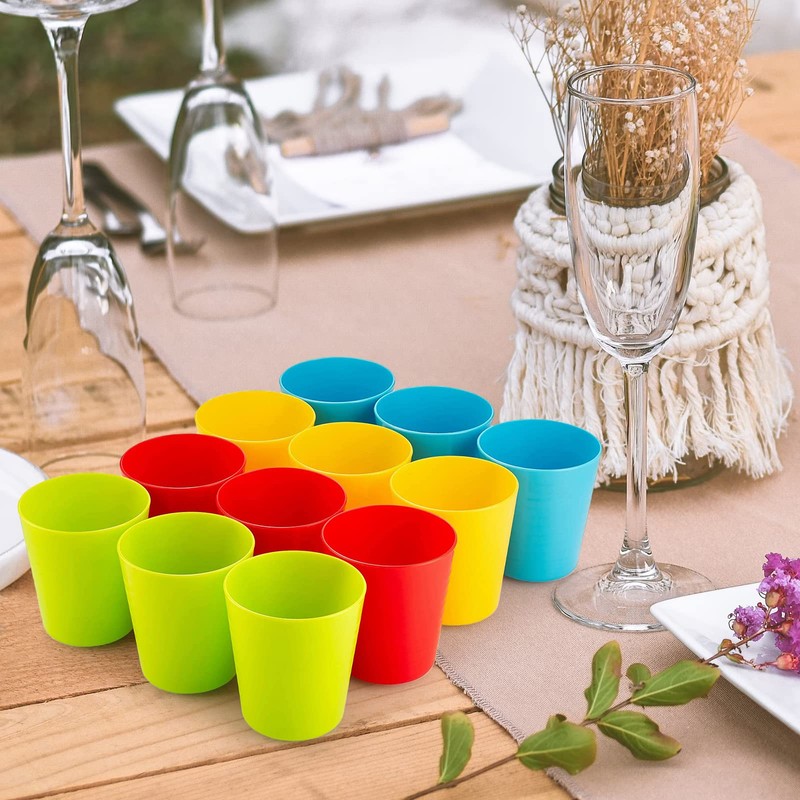 Set of 24 Plastic Cups - 250ml Drinking Cups -Plastic