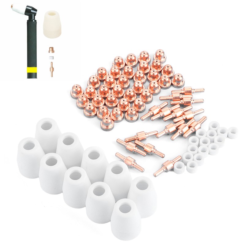 75Pcs Welding Nozzle Ceramic Contact Tip for LG‑40/PT‑31/CUT40/CUT50 Plasma Cutting