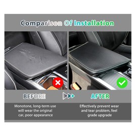 GAFAT Volvo XC60 V60 S60 2017-2024 2025 Centre Armrest Cover, Volvo XC60 2023 Centre Console Armrest Protection Armrest Covers, Leather Padding, Volvo XC60 Accessories (Black)