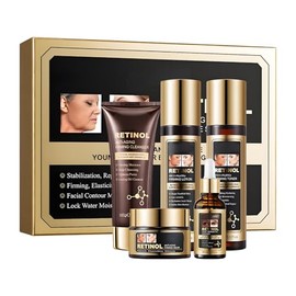 SKK Skin Care Set, 5 Piece Skin Care Set,Skin Care Gift Set for Women, Facial Care Set Includes Cleanser, Facial Essence, Moisturizing Lotion, Face Cream, Toner. (Retinol)