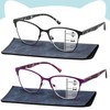 SUNAMOY Progressive Multifocal Reading Glasses Women Cat Eye No Line