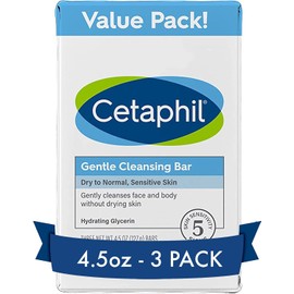 Cetaphil Cetaphil gentle cleanser bar, 4.5 Ounce (Pack of 3), Blanco