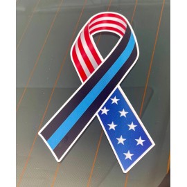 Avery Thin Blue Line Ribbon Decal Flag Law Enforcement Memorial Police Vinyl Sticker