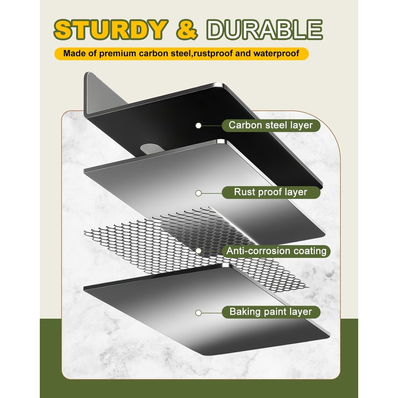 eZAKKA Mini Wall Shelf, Small Shelves for Wall, Metal Shelf,for