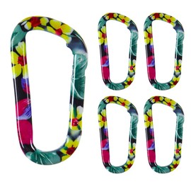 Fusion Climb FP-2391-03-5P I-Clip 3.25-Inch Aluminum Novelty Design Compact Carabiner Keychain Backpack Snap Hook Mystery Garden 5-Pack Black, Red, Green